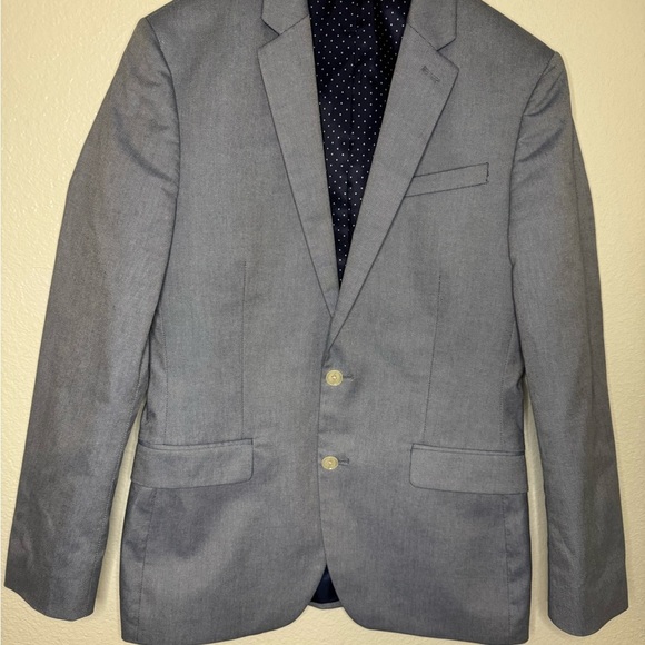 EXPRESS Mens Grey SLIM FIT STRETCH Sport Coat Blazer Jacket SIZE 38. - Picture 2 of 11